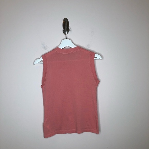 Allsaints Tank Top Imogen Sleeveless Cropped Cotton High Neck Peach Pink XS - Picture 4 of 5